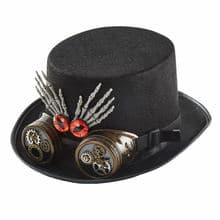 Steampunk Top Hat Goggles Skeleton Hands