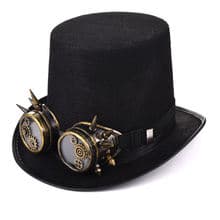 Unisex Steampunk Top Hat Gears Spike Goggles