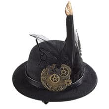 Steampunk Mini Top Hat Hairpin Gothic Clock Gears