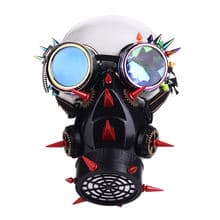 Steampunk Long Spike Gas Mask Red Multi-Color