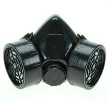 Steampunk Cyber Gas Mask Respirator 2 Canisters 1 Valve Black