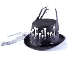 Unisex Steampunk Top Hat With Skulls