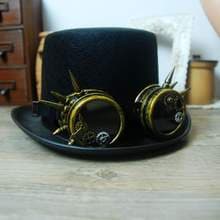 Cyber Steampunk Top Hat With Goggles Handmade