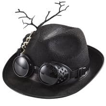 Steampunk Top Black Hat Retro Goggles Skeleton Hand