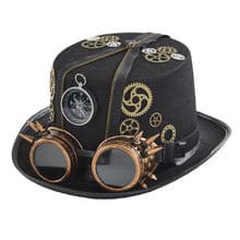 Steampunk Top Hat Punk Goggles Retro Gears