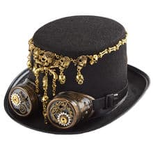 Steampunk Top Hat Retro Goggles Punk Skull
