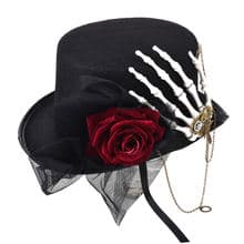 Steampunk Top Hat Punk Style Rose Lace Skeleton