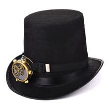 Victorian Steampunk Top Hat Goggles Industrial Gears