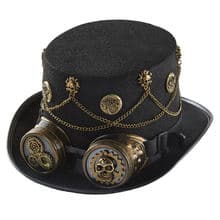 Steampunk Top Hat Retro Gears Chains