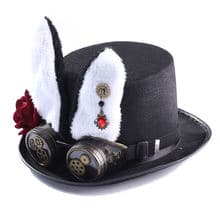 Detachable Rabbit Steampunk Top Hat + Goggles