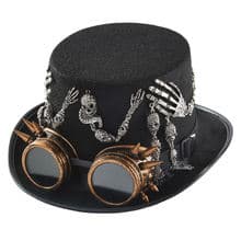 Steampunk Top Hat Snake Skeleton + Goggles