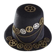 Steampunk Mini Top Hat Gear Chain Retro Hairpin