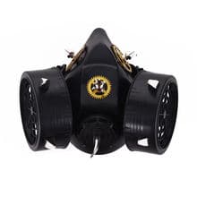 Steampunk Gas Mask Respirator 2 Canisters 1 Valve Gear Rivets