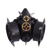 Steampunk Black Devil Horns Spikes Gas Mask Respirator