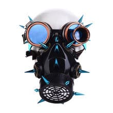 Steampunk Gas Mask Blue Rivet Goggles