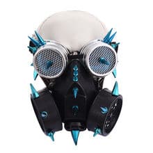 Steampunk Gas Mask Respirator Blue + Goggles