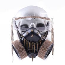 Steampunk Gas Mask Rivet Goggles Crystal Tassels Respirator