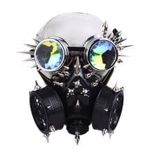 Steampunk Fully-Studed Gas Mask with Rivet Goggles
