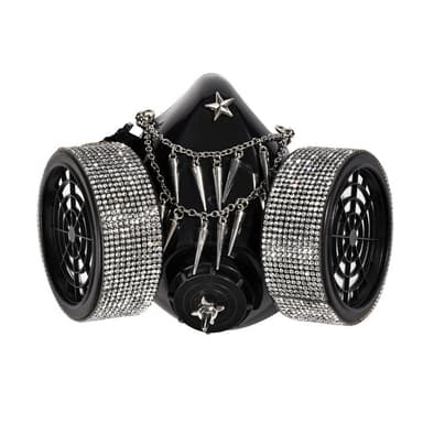 Steampunk Gas Mask Crystal Spikes Chain Respirator