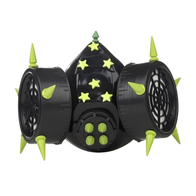 Steampunk Gas Mask Green Rivet Stars Respirator