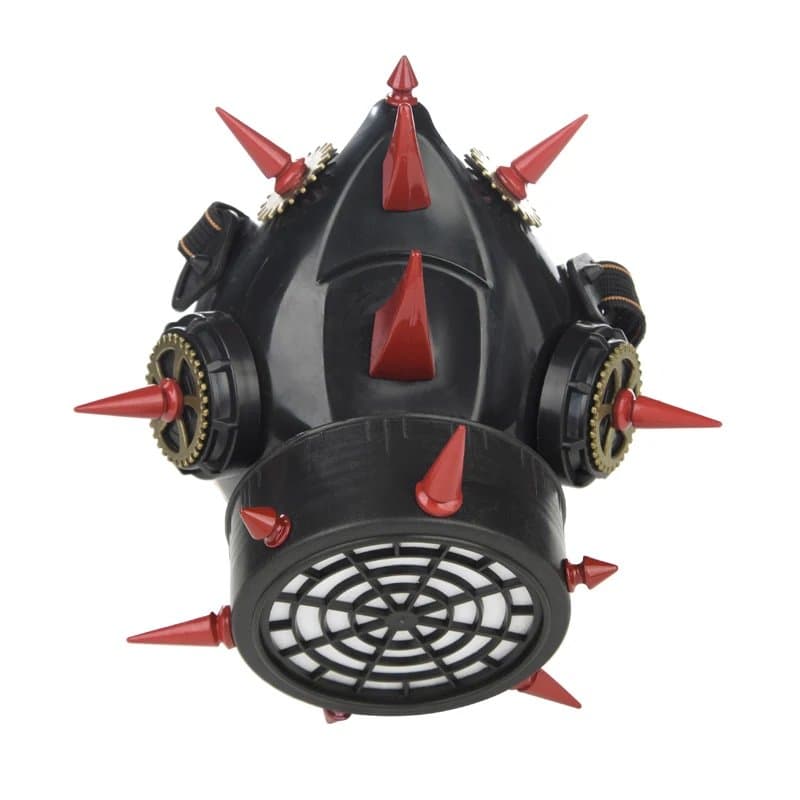Steampunk Gas Mask Red Metal Long Claw Spikes Respirator