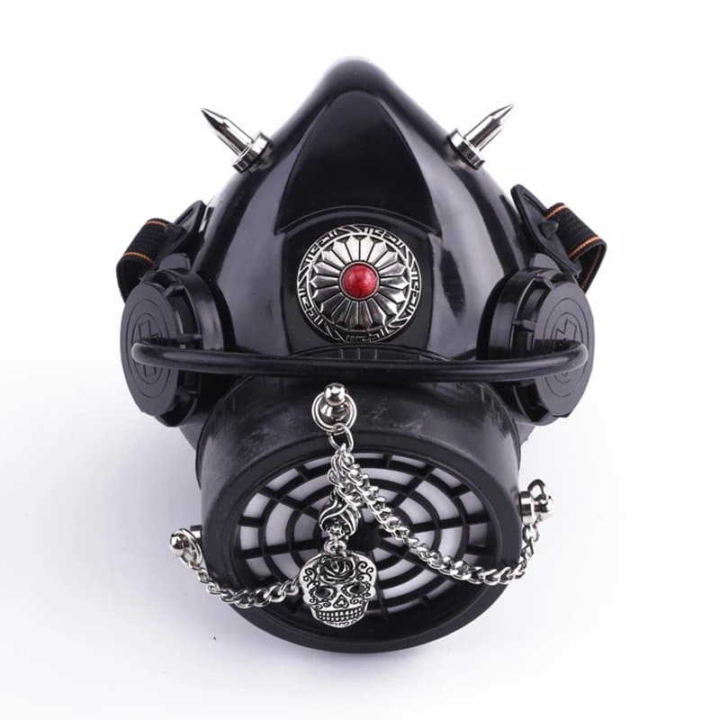 Steampunk Gas Mask With Skull 1 Canister 2 Valves