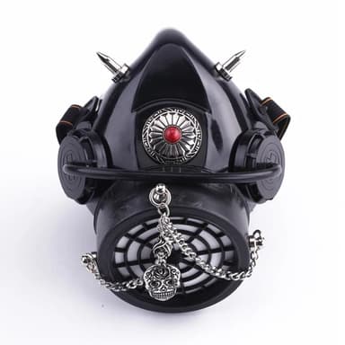 Steampunk Gas Mask With Skull 1 Canister 2 Valves